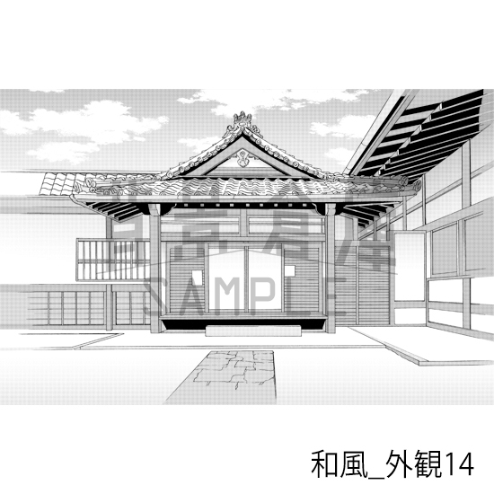 【トーンつき背景】和風_背景素材集9(外観)