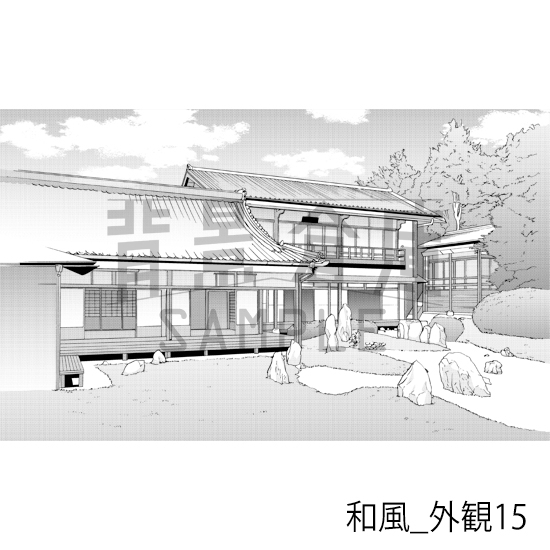 【トーンつき背景】和風_背景素材集9(外観)