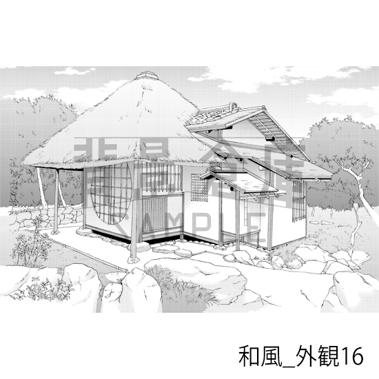 【トーンつき背景】和風_背景素材集9(外観)