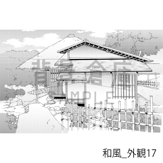 【トーンつき背景】和風_背景素材集9(外観)