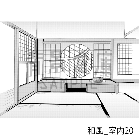 【トーンつき背景】和風_背景素材集10(室内)