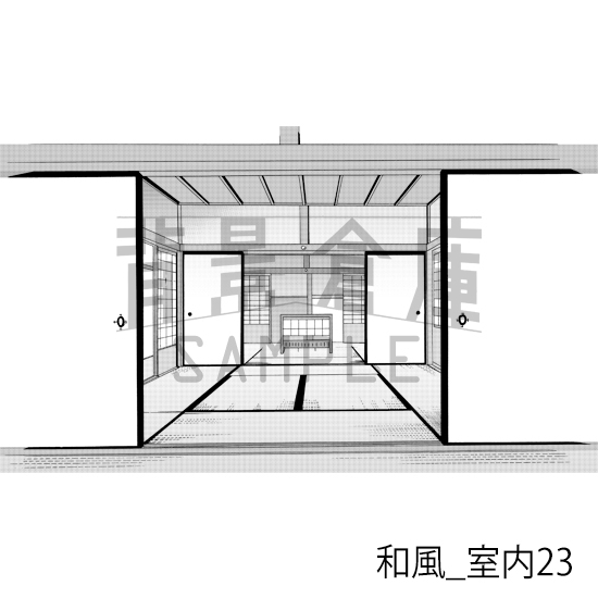 【トーンつき背景】和風_背景素材集10(室内)