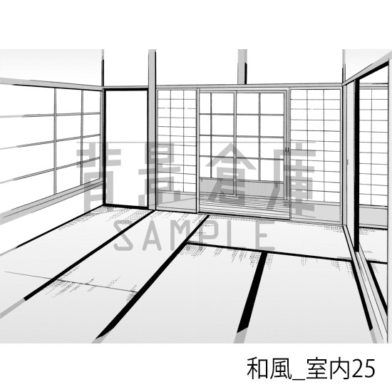 【トーンつき背景】和風_背景素材集11(室内)