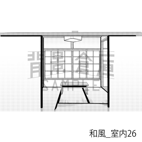 【トーンつき背景】和風_背景素材集11(室内)