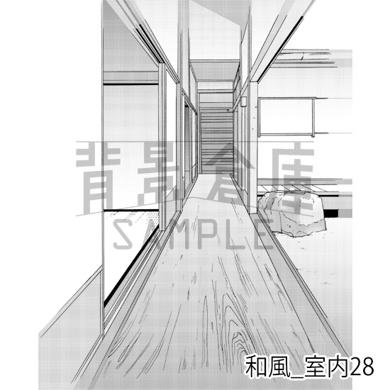 【トーンつき背景】和風_背景素材集11(室内)