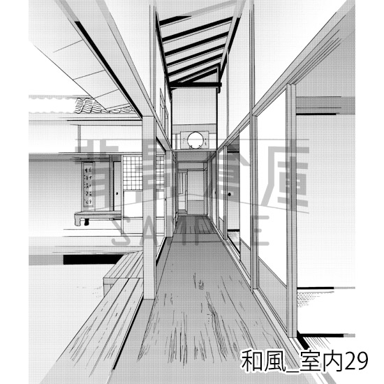 【トーンつき背景】和風_背景素材集11(室内)