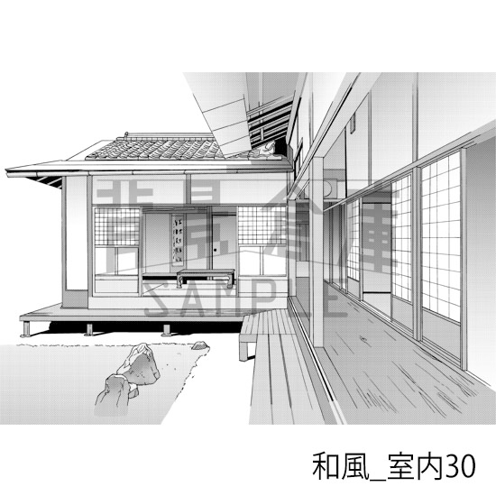 【トーンつき背景】和風_背景素材集11(室内)