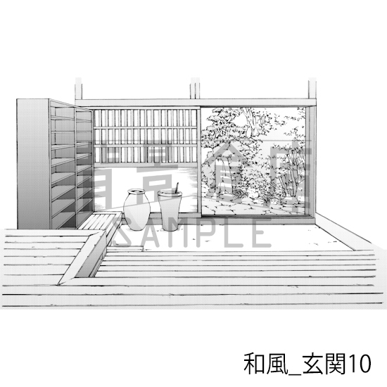 【トーンつき背景】和風_背景素材集14(室内)