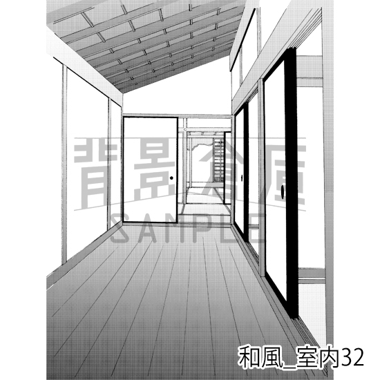 【トーンつき背景】和風_背景素材集14(室内)