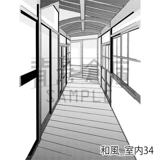 【トーンつき背景】和風_背景素材集14(室内)