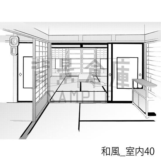 【トーンつき背景】和風_背景素材集16(室内・階段)