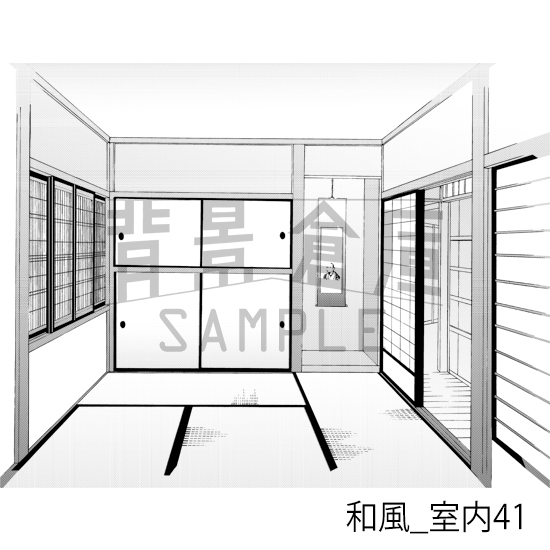 【トーンつき背景】和風_背景素材集16(室内・階段)