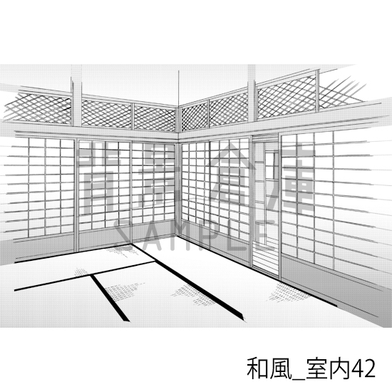 【トーンつき背景】和風_背景素材集16(室内・階段)