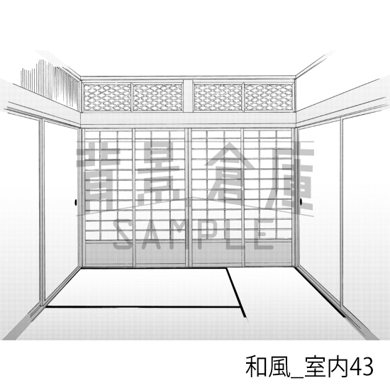【トーンつき背景】和風_背景素材集16(室内・階段)