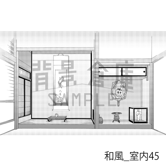 【トーンつき背景】和風_背景素材集18(室内)