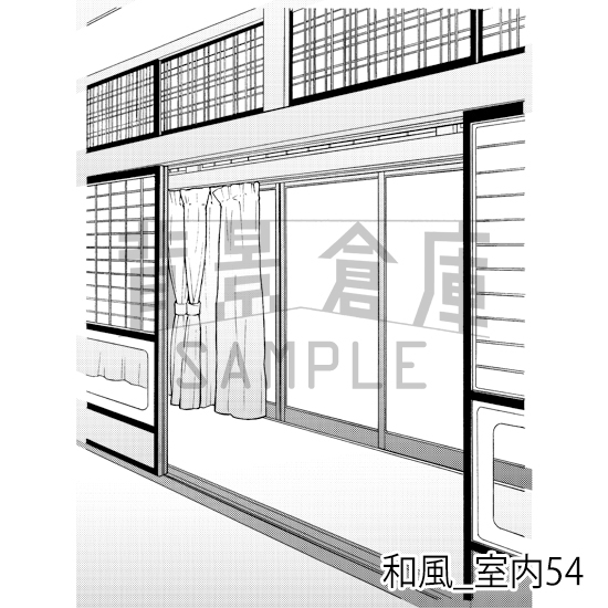 【トーンつき背景】和風_背景素材集18(室内)