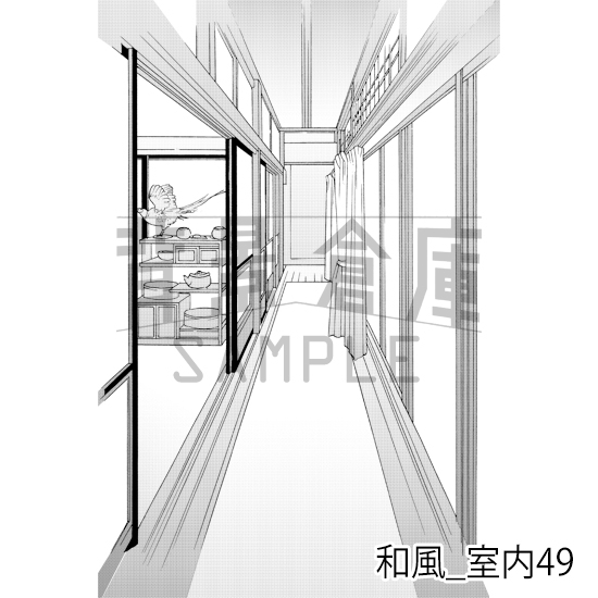 【トーンつき背景】和風_背景素材集18(室内)