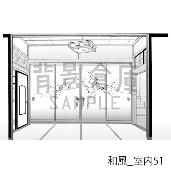 【トーンつき背景】和風_背景素材集18(室内)