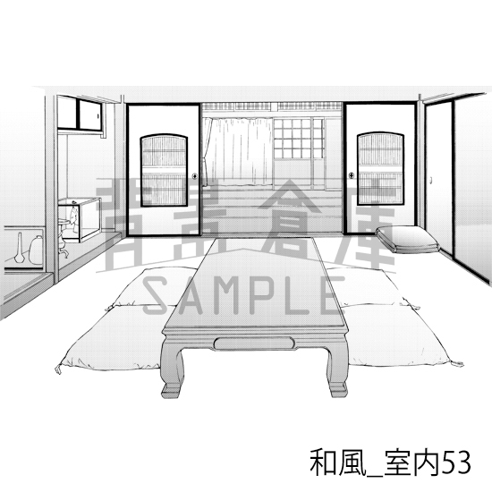 【トーンつき背景】和風_背景素材集18(室内)