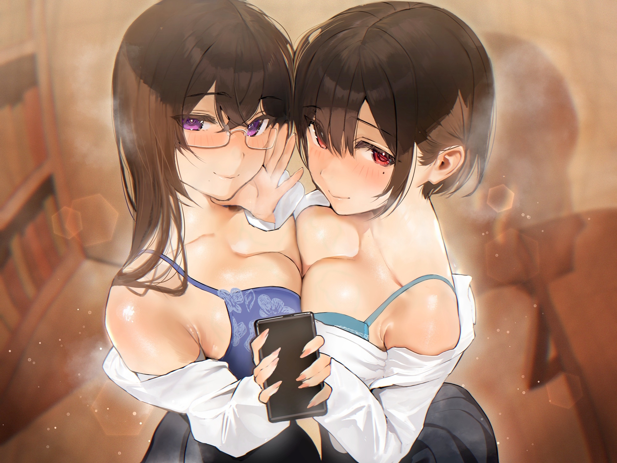 【本編4時間越え】文芸部少女(ビッチ)×2の金玉グツらせ#エロ動画解説プレイ♪~【KU100】 画像1