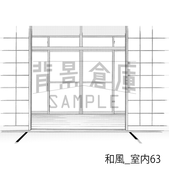 【トーンつき背景】和風_背景素材集19(室内)