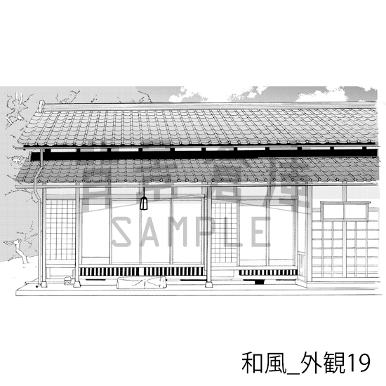 【トーンつき背景】和風_背景素材集20(縁側・外観)