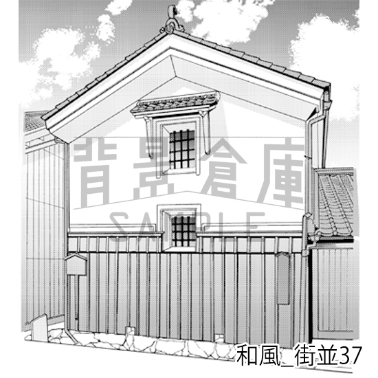 【トーンつき背景】和風_背景素材集21(街並)