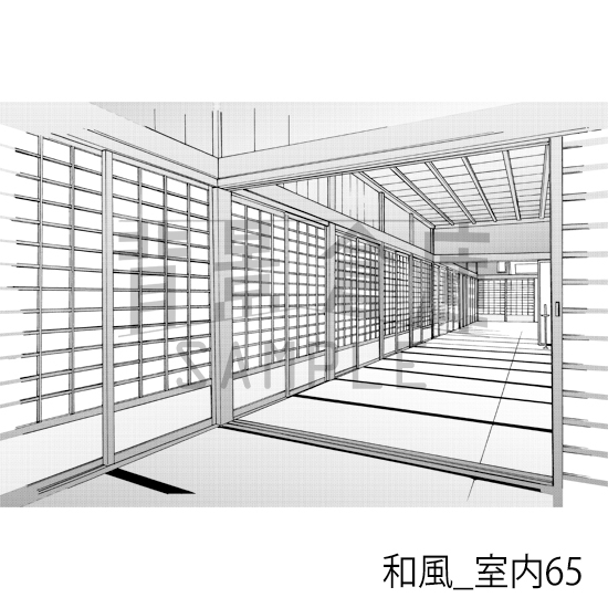 【トーンつき背景】和風_背景素材集22(室内)