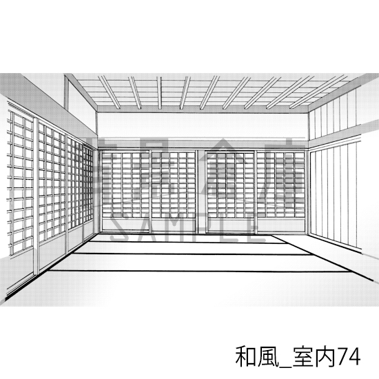 【トーンつき背景】和風_背景素材集22(室内)
