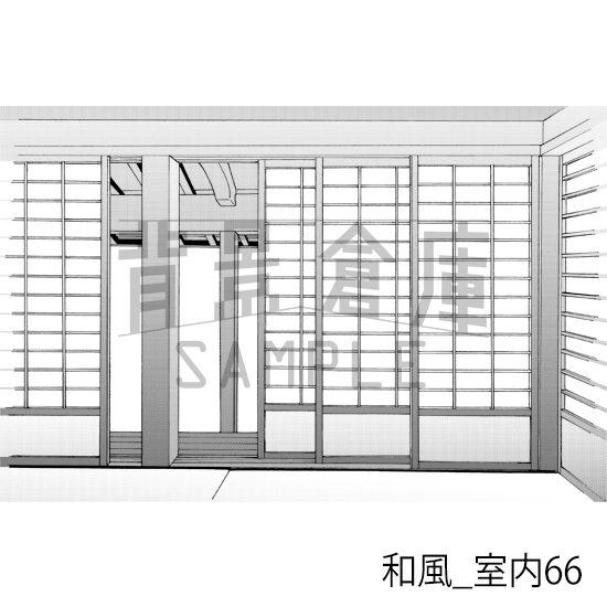 【トーンつき背景】和風_背景素材集22(室内)