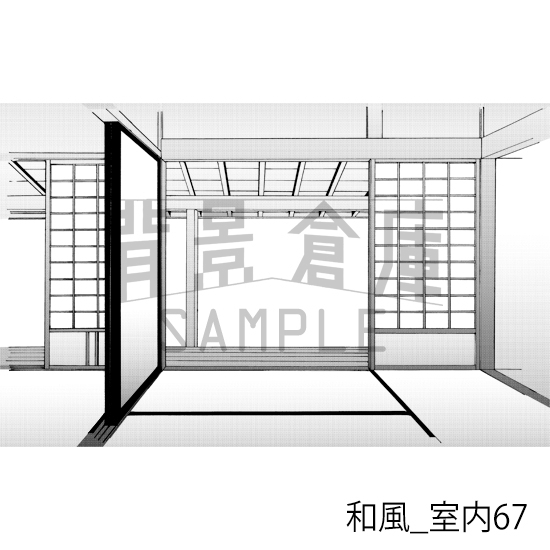 【トーンつき背景】和風_背景素材集22(室内)