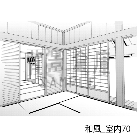 【トーンつき背景】和風_背景素材集22(室内)