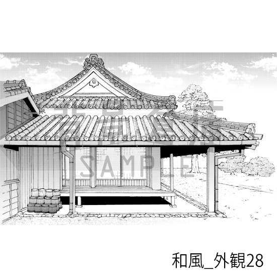 【トーンつき背景】和風_背景素材集23(外観)