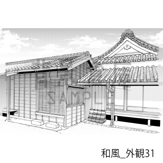 【トーンつき背景】和風_背景素材集23(外観)