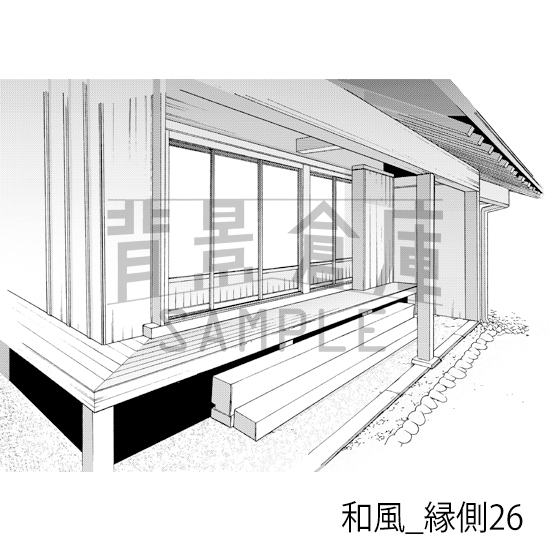 【トーンつき背景】和風_背景素材集24(縁側)