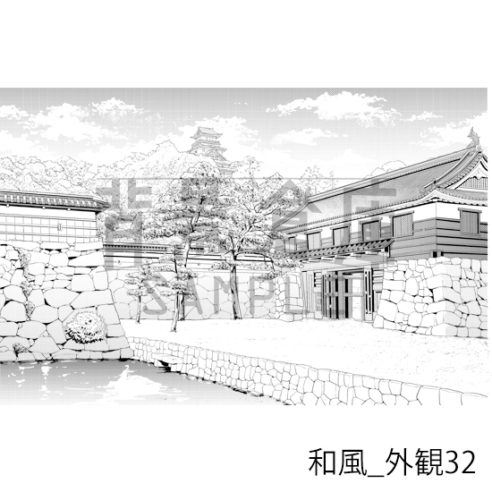 【トーンつき背景】和風_背景素材集26(外観)