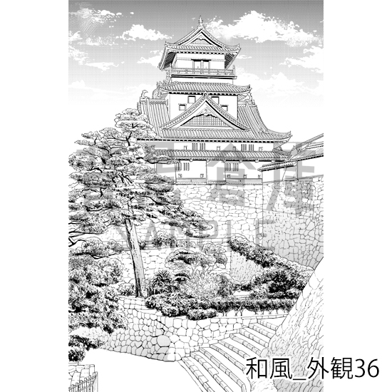 【トーンつき背景】和風_背景素材集26(外観)