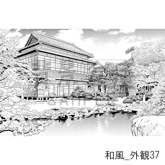 【トーンつき背景】和風_背景素材集27(外観)