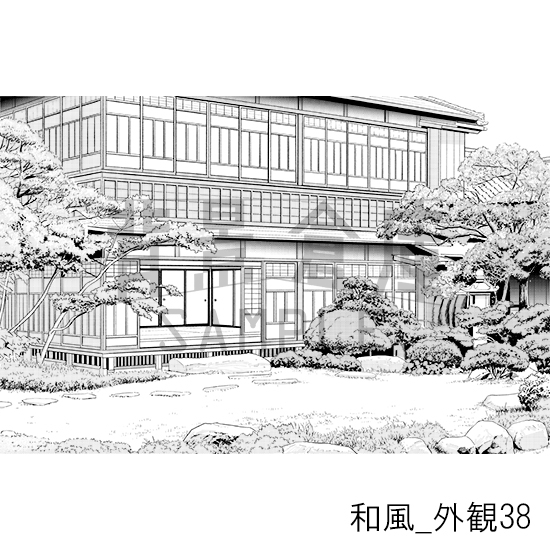 【トーンつき背景】和風_背景素材集27(外観)