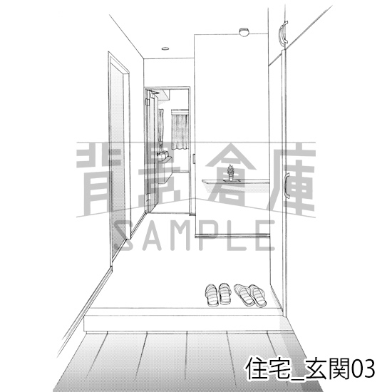 【トーンつき背景】住宅_背景素材集2(外観・玄関)