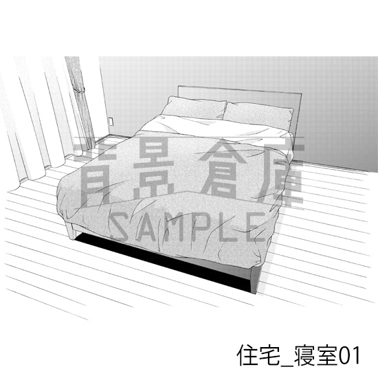 【トーンつき背景】住宅_背景素材集3(部屋・寝室)