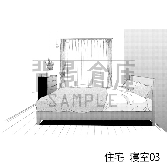 【トーンつき背景】住宅_背景素材集3(部屋・寝室)