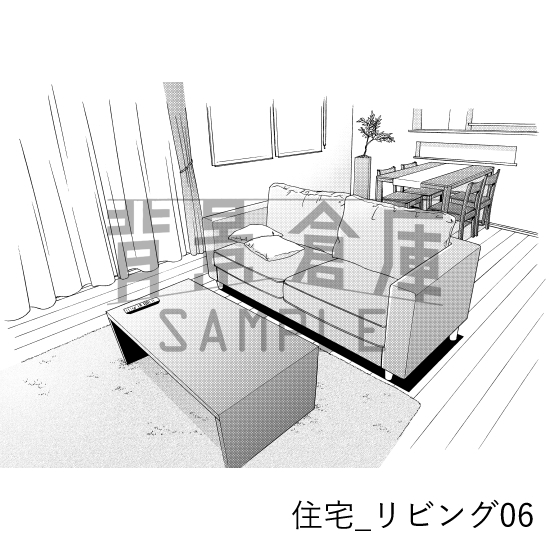 【トーンつき背景】住宅_背景素材集5(リビング)