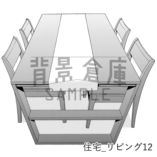 【トーンつき背景】住宅_背景素材集5(リビング)