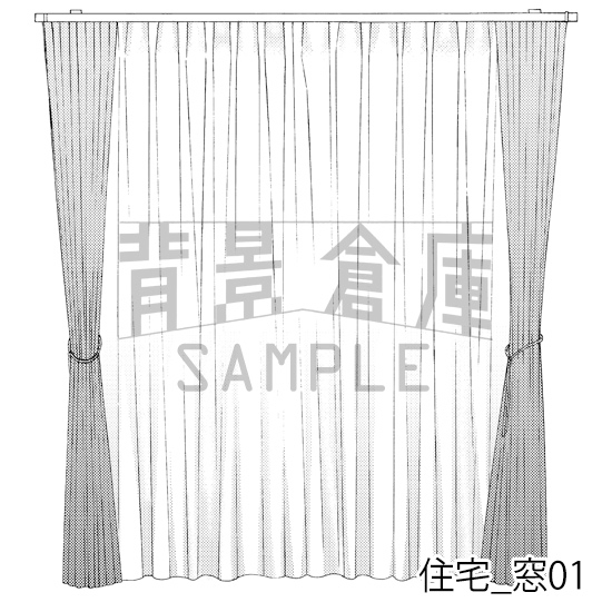 【トーンつき背景】住宅_背景素材集6(窓)