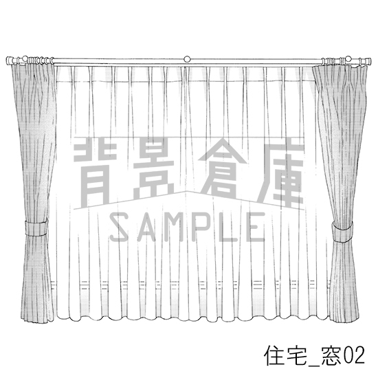 【トーンつき背景】住宅_背景素材集6(窓)