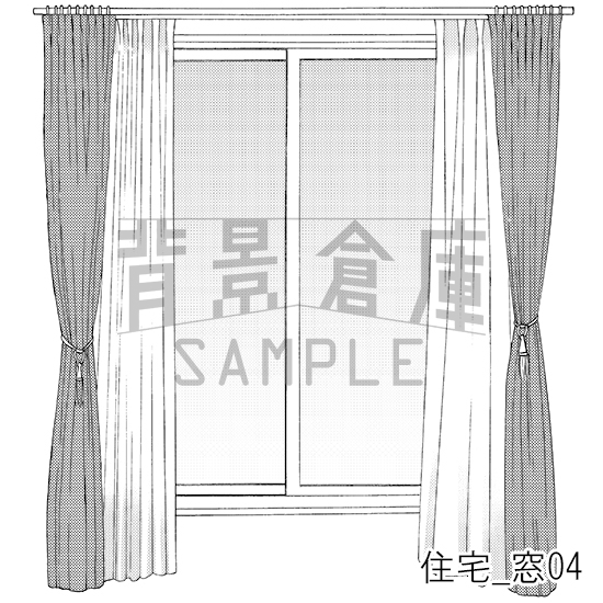 【トーンつき背景】住宅_背景素材集6(窓)