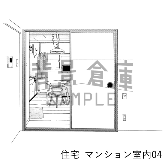 【トーンつき背景】住宅_背景素材集9(マンション室内)