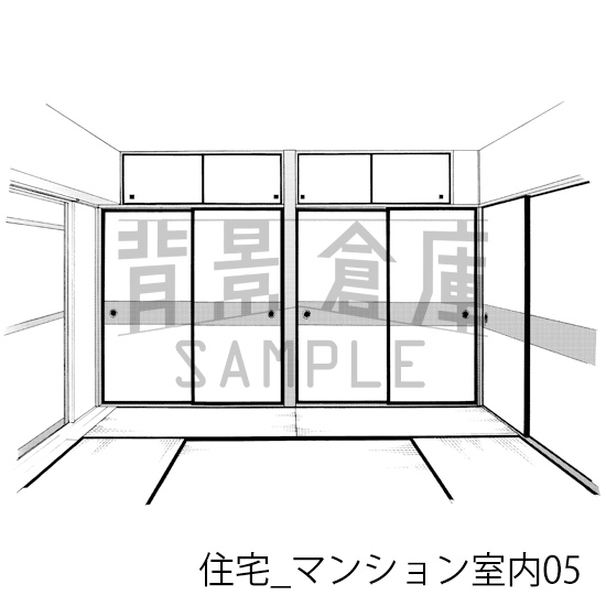 【トーンつき背景】住宅_背景素材集9(マンション室内)