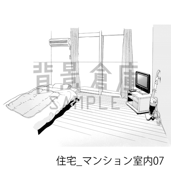 【トーンつき背景】住宅_背景素材集12(マンション室内)